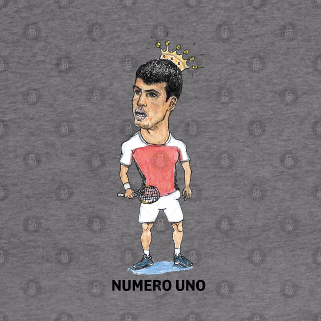 Carlos Alcaraz Numero Uno Caricature by dizzycat-biz